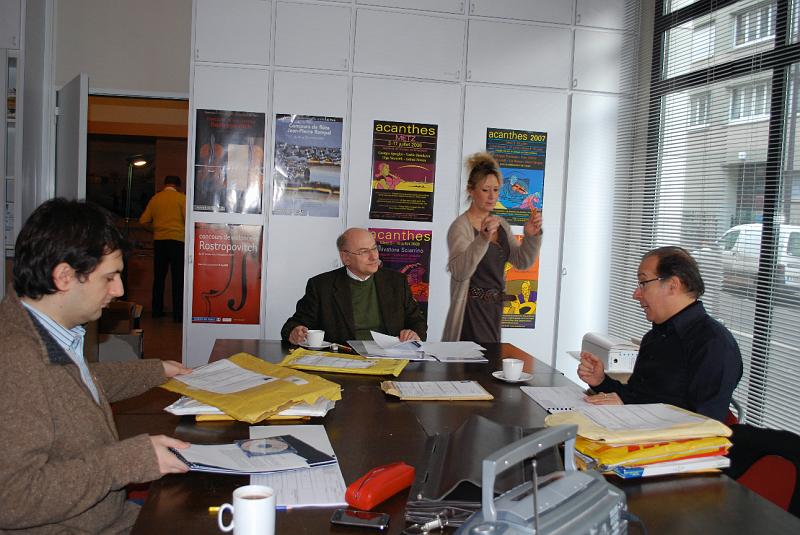 DSC_0065.JPG - Réunion pour les sélection des stagiaires 2009, dans nos bureau avec Bruno Mantovani, Ivan Fedele et Higues Dufourt - Anne Polini
